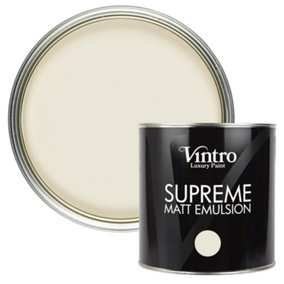 Vintro Luxury Matt Emulsion Cream Multi Surface Paint for Walls, Ceilings, Wood, Metal - 2.5L (Ermine)