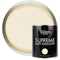 Vintro Luxury Matt Emulsion Cream Smooth Chalky Finish, Multi Surface Paint - Walls, Ceilings, Wood, Metal - 1L (Buckingham)