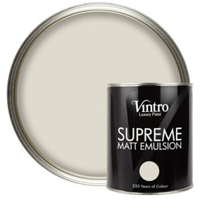 Vintro Luxury Matt Emulsion Cream Smooth Chalky Finish, Multi Surface Paint - Walls, Ceilings, Wood, Metal - 1L (Yorkshire Stone)