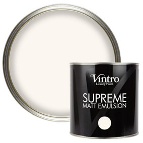 Vintro Luxury Matt Emulsion Creamy White Multi Surface Paint for Walls, Ceilings, Wood, Metal - 2.5L (Champagne Waltz)