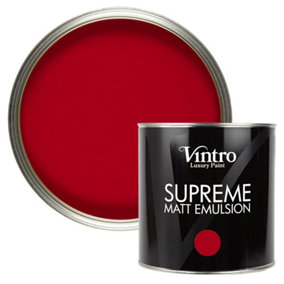 Vintro Luxury Matt Emulsion Crimson Red Multi Surface Paint for Walls, Ceilings, Wood, Metal - 2.5L (Dantes Dream)