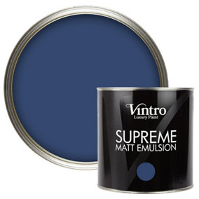 Vintro Luxury Matt Emulsion Dark Blue Multi Surface Paint for Walls, Ceilings, Wood, Metal - 2.5L (Northern Star)