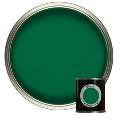 Vintro Luxury Matt Emulsion Dark Green, Multi Surface Paint for Walls, Ceilings & Wood- 125ml (Brooklands)