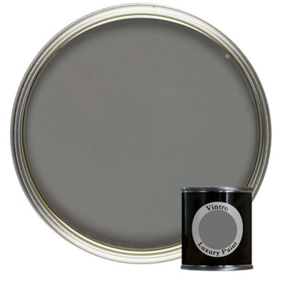 Vintro Luxury Matt Emulsion Dark Grey, Multi Surface Paint for Walls, Ceilings & Wood- 125ml (Cloudburst)