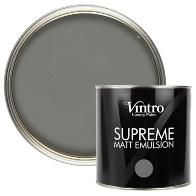 Vintro Luxury Matt Emulsion Dark Grey Multi Surface Paint for Walls