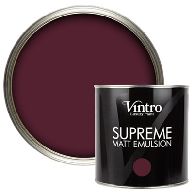 Vintro Luxury Matt Emulsion Dark Purple Multi Surface Paint for Walls, Ceilings, Wood, Metal - 2.5L (Sweet Damson)