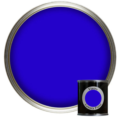 Vintro Luxury Matt Emulsion Electric Blue, Multi Surface Paint for Walls, Ceilings & Wood- 125ml (Ultramarine)