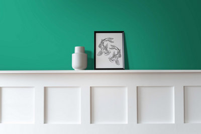 Vintro Luxury Matt Emulsion Emerald Green Smooth Chalky Finish, Multi Surface Paint - Walls, Ceilings, Wood, Metal 1L (Esmeralde)