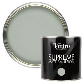 Vintro Luxury Matt Emulsion Green/Blue, Multi Surface Paint for Walls, Ceilings, Wood, Metal - 2.5L (Duck Egg)