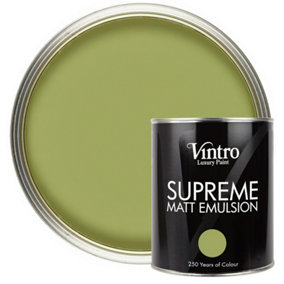 Vintro Luxury Matt Emulsion Green, Smooth Chalky Finish, Multi Surface Paint - Walls, Ceilings, Wood, Metal - 1L (Sage)