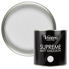 Vintro Luxury Matt Emulsion Grey Multi Surface Paint for Walls, Ceilings, Wood, Metal - 2.5L (Chrysler)