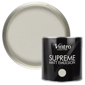 Vintro Luxury Matt Emulsion Grey, Multi Surface Paint for Walls, Ceilings, Wood, Metal - 2.5L (Dove)