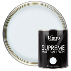 Vintro Luxury Matt Emulsion Hint of Blue, Smooth Finish, Multi Surface Paint - Walls, Ceilings, Wood, Metal - 1L (Beau Blue)