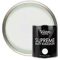 Vintro Luxury Matt Emulsion Hint of Green Smooth Chalky Finish, Multi Surface Paint - Walls, Ceilings, Wood, Metal - 1L (Honeydew)
