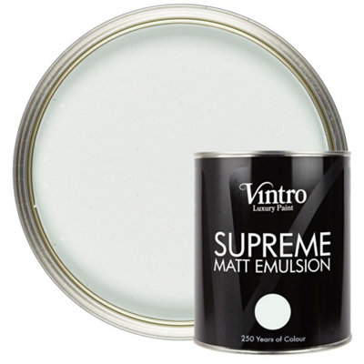 Vintro Luxury Matt Emulsion Hint of Green Smooth Chalky Finish, Multi Surface Paint - Walls, Ceilings, Wood, Metal - 1L (Honeydew)