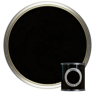 Vintro Luxury Matt Emulsion Jet Black, Multi Surface Paint for Walls, Ceilings & Wood- 125ml (Victorian Black)