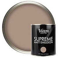 Vintro Luxury Matt Emulsion Light Brown , Smooth Chalky Finish, Multi Surface Paint for Walls, Ceilings, Wood, Metal - 1L