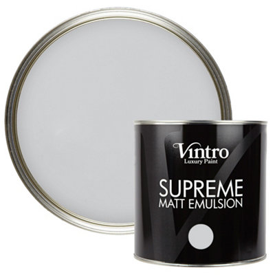 Vintro Luxury Matt Emulsion Light Grey Multi Surface Paint for Walls, Ceilings, Wood, Metal - 2.5L (Bidston Grey)