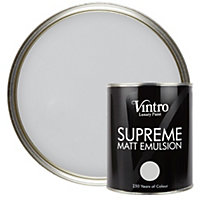 Vintro Luxury Matt Emulsion Light Grey Smooth Chalky Finish, Multi Surface Paint - Walls, Ceilings, Wood, Metal 1L (Bidston Grey)