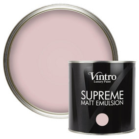 Vintro Luxury Matt Emulsion Light Pink Multi Surface Paint for Walls, Ceilings, Wood, Metal - 2.5L (Madame de Pompadour)