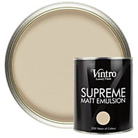 Vintro Luxury Matt Emulsion Light Stone , Smooth Chalky Finish, Multi Surface Paint for Walls, Ceilings, Wood, Metal - 1L (Pebble)