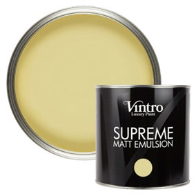 Vintro Luxury Matt Emulsion Light Yellow Multi Surface Paint for Walls, Ceilings, Wood, Metal - 2.5L (Xanthe)