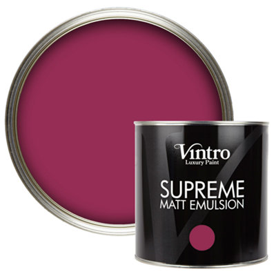 Vintro Luxury Matt Emulsion Magenta Multi Surface Paint for Walls, Ceilings, Wood, Metal - 2.5L (Rosy Raven)