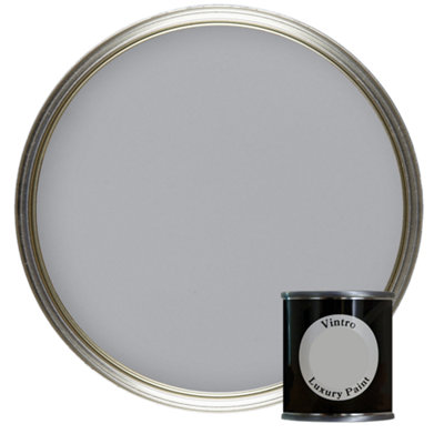 Vintro Luxury Matt Emulsion Mid Grey, Multi Surface Paint for Walls, Ceilings & Wood- 125ml (Lincoln Grey)