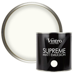 Vintro Luxury Matt Emulsion Off-White Multi Surface Paint for Walls, Ceilings, Wood, Metal - 2.5L (Nymph)