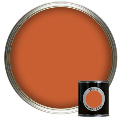 Vintro Luxury Matt Emulsion Orange Brown, Multi Surface Paint for Walls, Ceilings & Wood- 125ml (Thor's Rust)