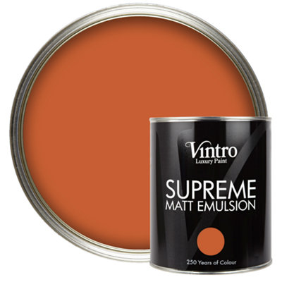 Vintro Luxury Matt Emulsion Orange Brown, Multi Surface Paint for Walls, Ceilings, Wood, Metal - 1L (Thor's Rust)