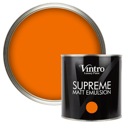 Vintro Luxury Matt Emulsion Orange Multi Surface Paint for Walls, Ceilings, Wood, Metal - 2.5L (Deep Saffron)