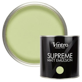 Vintro Luxury Matt Emulsion Pale Green, Multi Surface Paint for Walls, Ceilings, Wood, Metal - 2.5L (Eden)