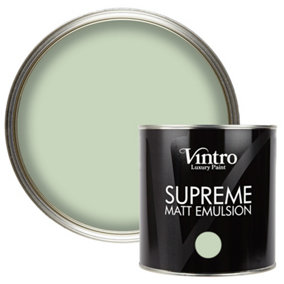 Vintro Luxury Matt Emulsion Pale Green Multi Surface Paint for Walls, Ceilings, Wood, Metal - 2.5L (Verdant)