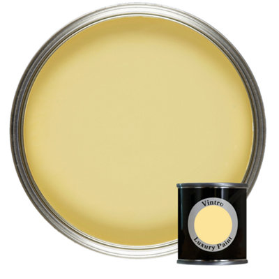 Vintro Luxury Matt Emulsion Pale Yellow, Multi Surface Paint for Walls, Ceilings & Wood- 125ml (Xanthe)