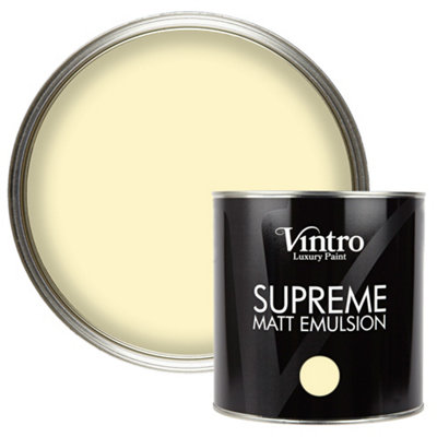 Vintro Luxury Matt Emulsion Pale Yellow Multi Surface Paint for Walls, Ceilings, Wood, Metal - 2.5L (Isabella)
