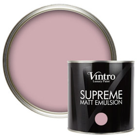 Vintro Luxury Matt Emulsion Pink Multi Surface Paint for Walls, Ceilings, Wood, Metal - 2.5L (Albert Bridge)