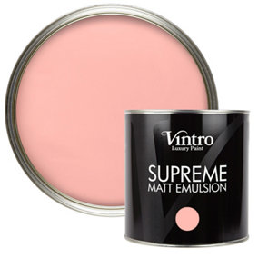 Vintro Luxury Matt Emulsion Pink Multi Surface Paint for Walls, Ceilings, Wood, Metal - 2.5L (Dancing Salmon)