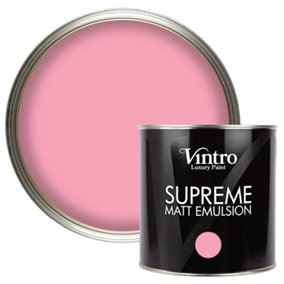 Vintro Luxury Matt Emulsion Pink, Multi Surface Paint for Walls, Ceilings, Wood, Metal - 2.5L (Olivia)