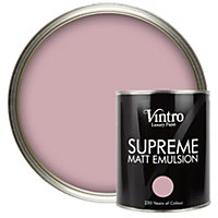 Vintro Luxury Matt Emulsion Pink Smooth Chalky Finish, Multi Surface Paint - Walls, Ceilings, Wood, Metal - 1L (Albert Bridge)