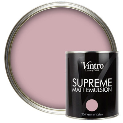 Vintro Luxury Matt Emulsion Pink Smooth Chalky Finish, Multi Surface Paint - Walls, Ceilings, Wood, Metal - 1L (Albert Bridge)