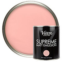 Vintro Luxury Matt Emulsion Pink Smooth Chalky Finish, Multi Surface Paint - Walls, Ceilings, Wood, Metal - 1L (Dancing Salmon)