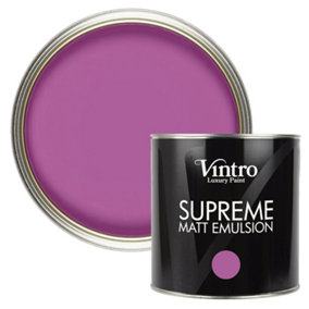 Vintro Luxury Matt Emulsion Pinky Purple Multi Surface Paint for Walls, Ceilings, Wood, Metal - 2.5L (Orchid)