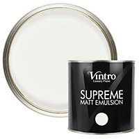 Vintro Luxury Matt Emulsion Pure White, Multi Surface Paint for Walls, Ceilings, Wood, Metal - 2.5L (Crystal)
