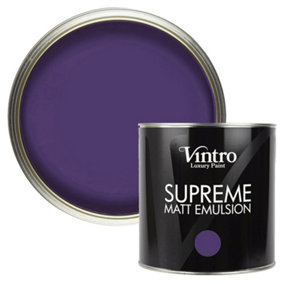 Vintro Luxury Matt Emulsion Purple Multi Surface Paint for Walls, Ceilings, Wood, Metal - 2.5L (Royal Purple)