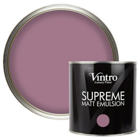 Vintro Luxury Matt Emulsion Purple, Multi Surface Paint for Walls, Ceilings, Wood, Metal - 2.5L (Wild Heather)