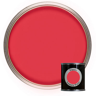 Vintro Luxury Matt Emulsion Red, Multi Surface Paint for Walls, Ceilings & Wood- 125ml (Poppy)