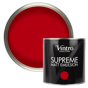 Vintro Luxury Matt Emulsion Red Multi Surface Paint for Walls, Ceilings, Wood, Metal - 2.5L (Valentine)