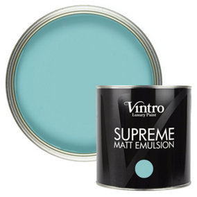 Vintro Luxury Matt Emulsion Turquoise Multi Surface Paint for Walls, Ceilings, Wood, Metal - 2.5L (Christabelle)
