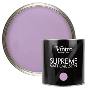 Vintro Luxury Matt Emulsion Violet Multi Surface Paint for Walls, Ceilings, Wood, Metal - 2.5L (Dames Violet)